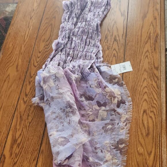Purple Floral Scarf New With Tag - Picture 2 of 8